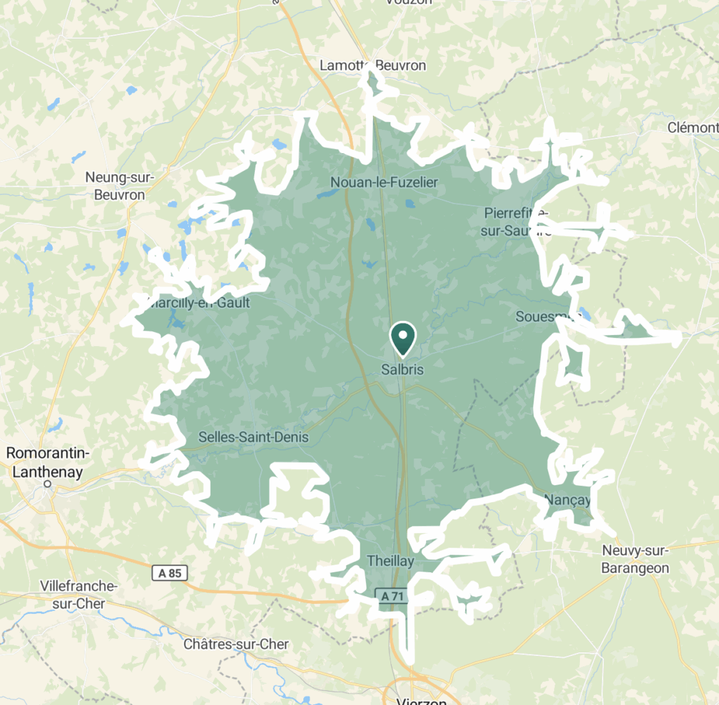 carte d'intervention de laura fitamant ostéopathe aniamliere sur salbris en region centre