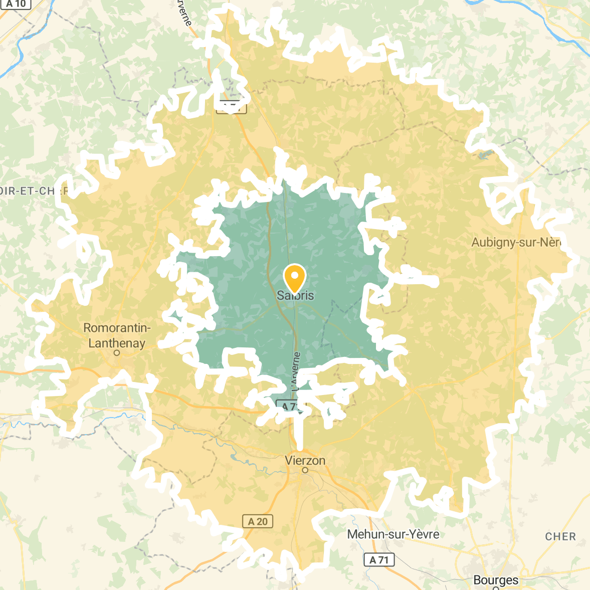 carte d'intervention de laura fitamant ostéopathe aniamliere sur salbris en region centre